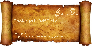 Csaknyai Dániel névjegykártya